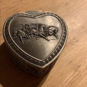 Small brushed silver heart box